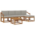 vidaXL Ensemble de canapés d'extérieur 6 pc Gris Naturel et Clair
