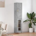 vidaXL Buffet haut Gris béton 34 5x34x180 cm Bois d'ingénierie