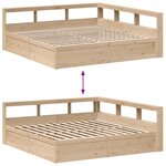 vidaXL Lit bibliothèque sans matelas 180x200 cm bois massif de pin