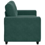vidaXL Canapé deux places avec coussin Vert foncé Velours