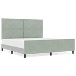 vidaXL Cadre de lit avec tête de lit Gris clair 180 x 200 cm Velours
