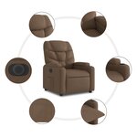 vidaXL Fauteuil inclinable électrique marron tissu