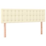 vidaXL Sommier à lattes de lit avec matelas Crème 140x190cm Similicuir
