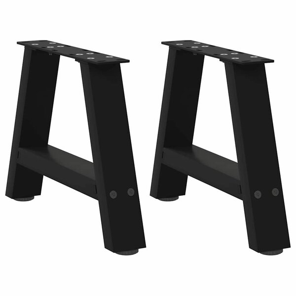 vidaXL Pieds de table basse en forme de A 2 pièces noir 50 x (30-31) cm acier