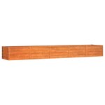 vidaXL Lit surélevé de jardin rouillé 400x80x45 cm acier corten