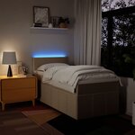 vidaXL Sommier à lattes de lit avec matelas Crème 90x200 cm Tissu