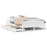 vidaXL Cadre de lit sans matelas blanc 140x190 cm bois de pin massif