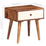 vidaXL Table de chevet Bois massif de Sesham 45 x 30 x 45 cm