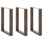 vidaXL Pieds de table à manger en U 3 pièces Acier naturel 70 x (72-73) cm Acier