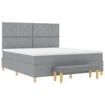 vidaXL Lit à ressorts avec matelas Gris clair 180 x 200 cm tissu