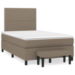 vidaXL Sommier à lattes de lit avec matelas Taupe 120x200 cm Tissu