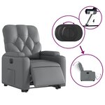 vidaXL Fauteuil inclinable électrique gris similicuir