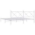 vidaXL Cadre de lit métal sans matelas et tête de lit blanc 200x200 cm