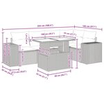 vidaXL Salon de jardin 6 Pièces avec coussins noir résine tressée acacia
