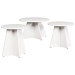 vidaXL Table basse 3 Pièces Blanc 49 x 49 x 30 cm Bois massif en pin