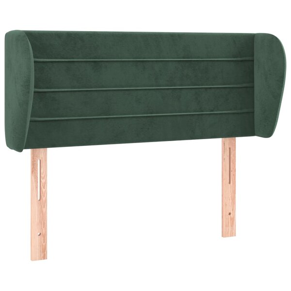 vidaXL Tête de lit avec oreilles Vert foncé 103x23x78/88 cm Velours
