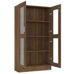 vidaXL Armoire à vitrine Chêne brun 82 5x30 5x150 cm Bois d'ingénierie