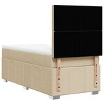 vidaXL Sommier à lattes de lit avec matelas Crème 100x200 cm Tissu