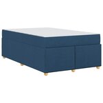 vidaXL Cadre de lit avec matelas Bleu 120 x 190 cm tissu