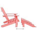 vidaXL Chaise de jardin Adirondack 2 places et pouf sapin rose