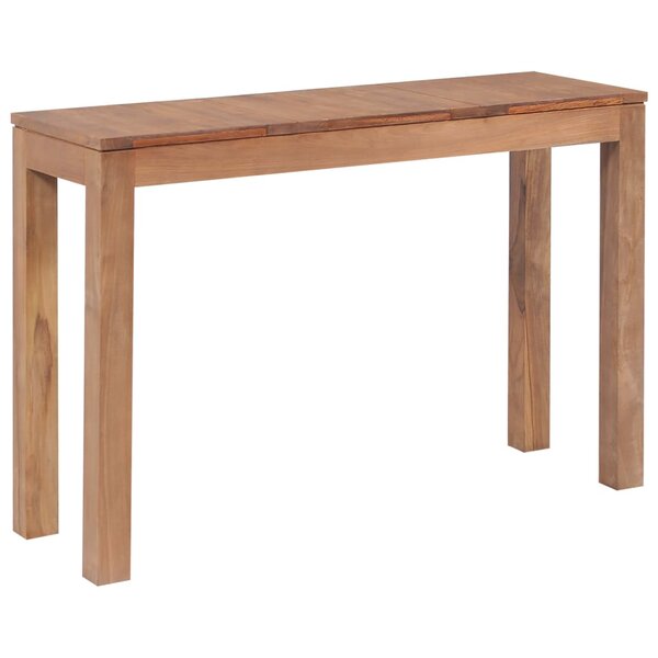 vidaXL Table console Bois de teck et finition naturelle 110 x 35 x 76 cm