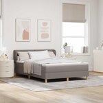 vidaXL Lit à ressorts avec matelas Taupe 140 x 190 cm tissu