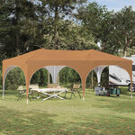 vidaXL Tente de fête pop-up 575 x 288 x 245 cm Beige Tissu Oxford