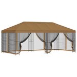 vidaXL Gazebo avec murs latéraux 6 x 3 m Beige Polyester et Acier
