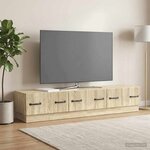 vidaXL Meuble TV Chêne Sonoma 147 x 34 5 x 27 cm Bois d'ingénierie