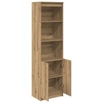 vidaXL Buffet haut chêne artisanal 50x35x180 cm bois d'ingénierie