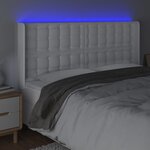 vidaXL Tête de lit à LED Blanc 183x16x118/128 cm Similicuir