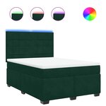 vidaXL Sommier à lattes de lit et matelas Vert foncé 140x200cm Velours
