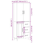 vidaXL Buffet haut Blanc 69 5x34x180 cm Bois d'ingénierie