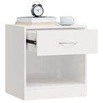 vidaXL Tables de chevet 2 Pièces avec tiroir Blanc brillant