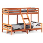 vidaXL Lit superposé sans matelas 80x200/120x200 cm bois massif