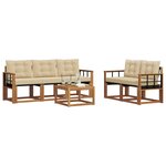 vidaXL Ensemble de canapés d'extérieur 6 Pièces Naturel et Beige