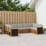 vidaXL Ensemble de canapé d'angle 7 Pièces Naturel et gris clair