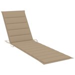 vidaXL Chaises longues lot de 2 avec coussin beige Bois de teck solide
