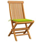 vidaXL Chaises de jardin avec coussins vert vif lot de 8 Teck massif