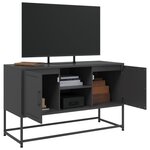 vidaXL Meuble TV noir 100 5x39x60 5 cm acier