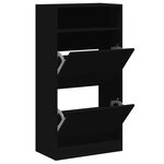 vidaXL Armoire à chaussures noir 60x34x116 cm bois d'ingénierie