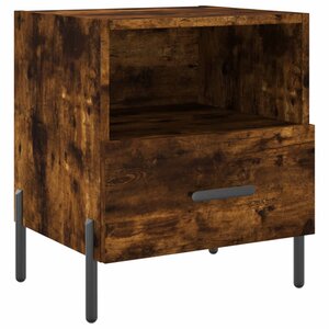 vidaXL Table de chevet chêne fumé 40x35x47 5 cm bois d’ingénierie