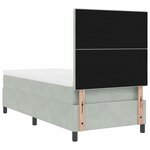 vidaXL Lit à ressorts avec matelas Gris clair 90 x 200 cm tissu