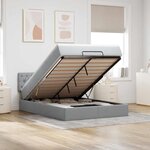 VidaXL Cadre de lit ottoman et matelas gris clair 140x200 cm tissu