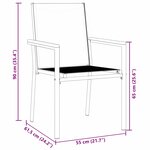 vidaXL Set de jardin 7 pièces en textilène noir et acier