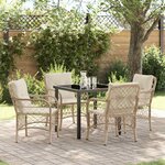 vidaXL Ensemble de salle à manger pour jardin 5 Pièces Beige Poly rotin