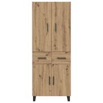 vidaXL Haut Armoire 2 Pièces Chêne artisanal Bois Aggloméré et Verre