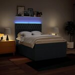 vidaXL Sommier à lattes de lit avec matelas Bleu 140x200 cm Tissu