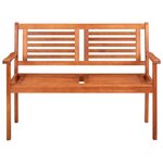vidaXL Banc de jardin 2 places avec coussin 120 cm Bois d'eucalyptus
