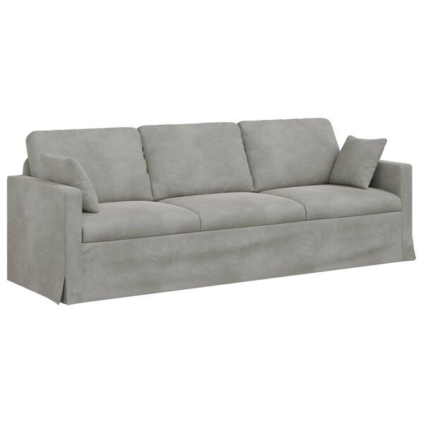 vidaXL Canapé Gris clair 228 x 78 x 80 cm Velours